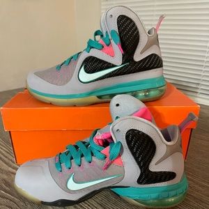 LeBron 9 South Beach in used but excellent condition